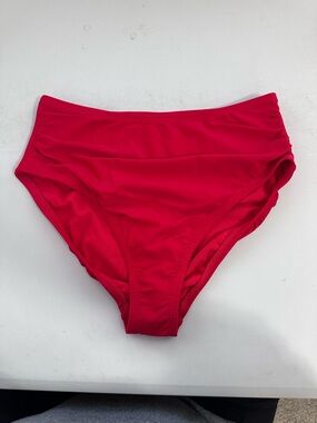 Kona Sol Bright Red High Waist Bikini Bottoms